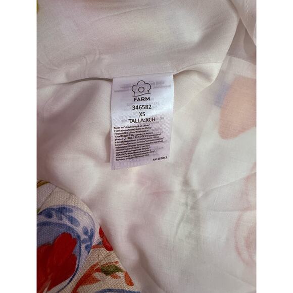 FARM RIO Dress Womens XS Multicolor Fresh Table Linen Print Anthropologie NWT - Picture 9 of 11